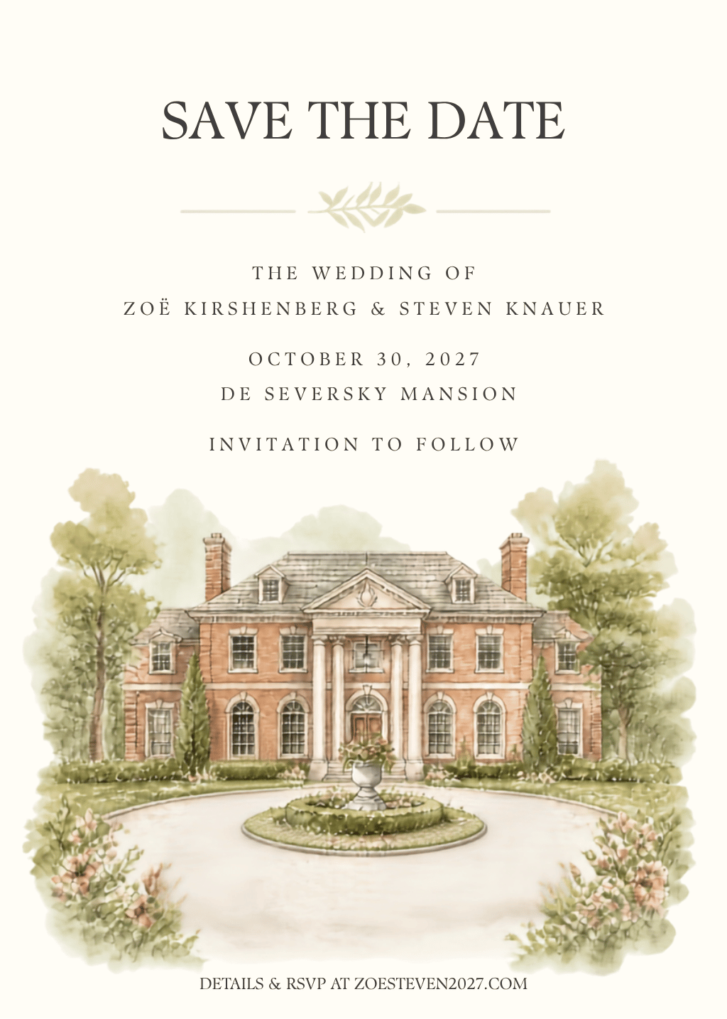 Zoë and Steven Save the Date Card